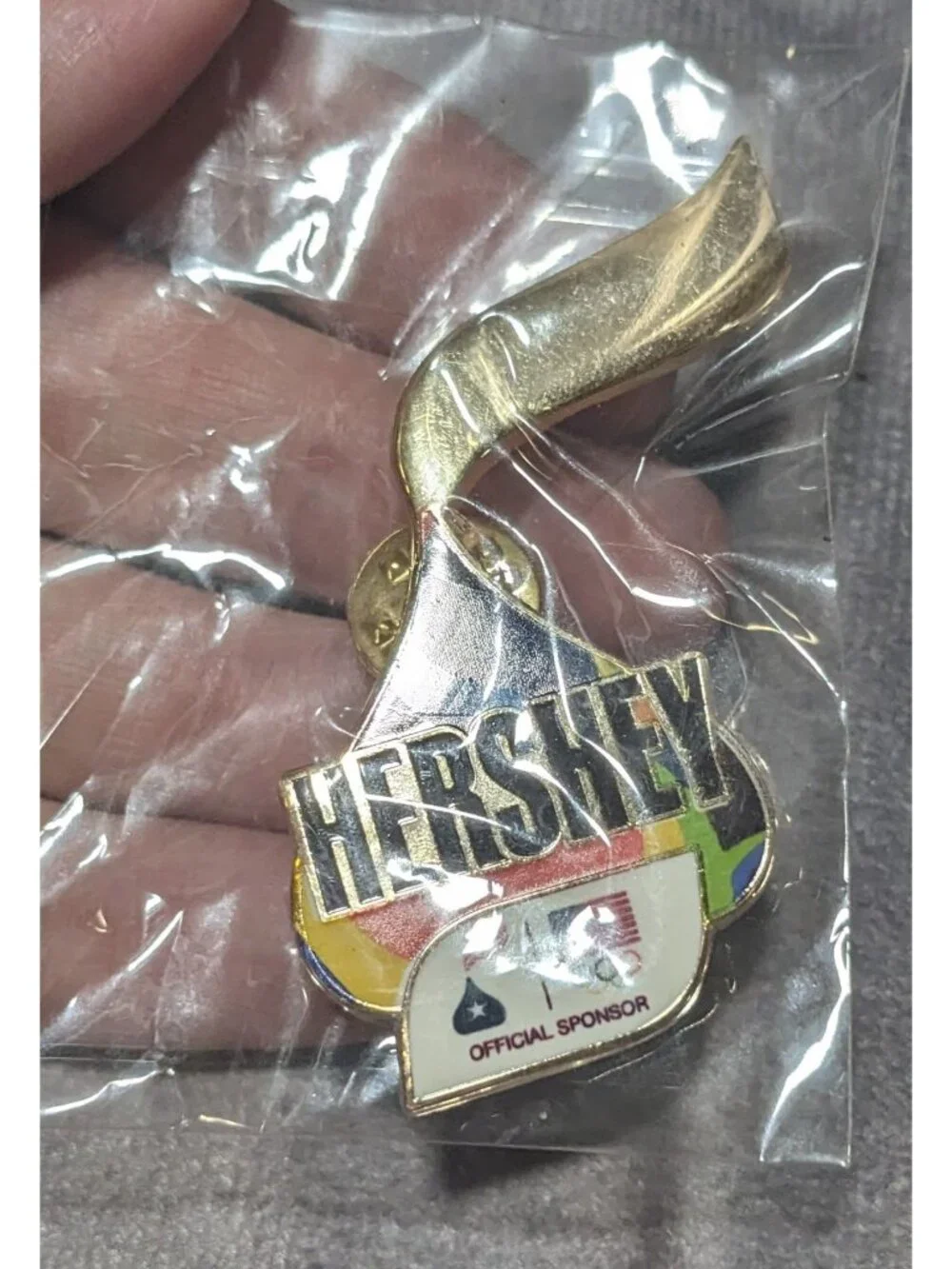 Retro Sports Olympic Hershey Enamel Pin USA Team Sponsor Collectible